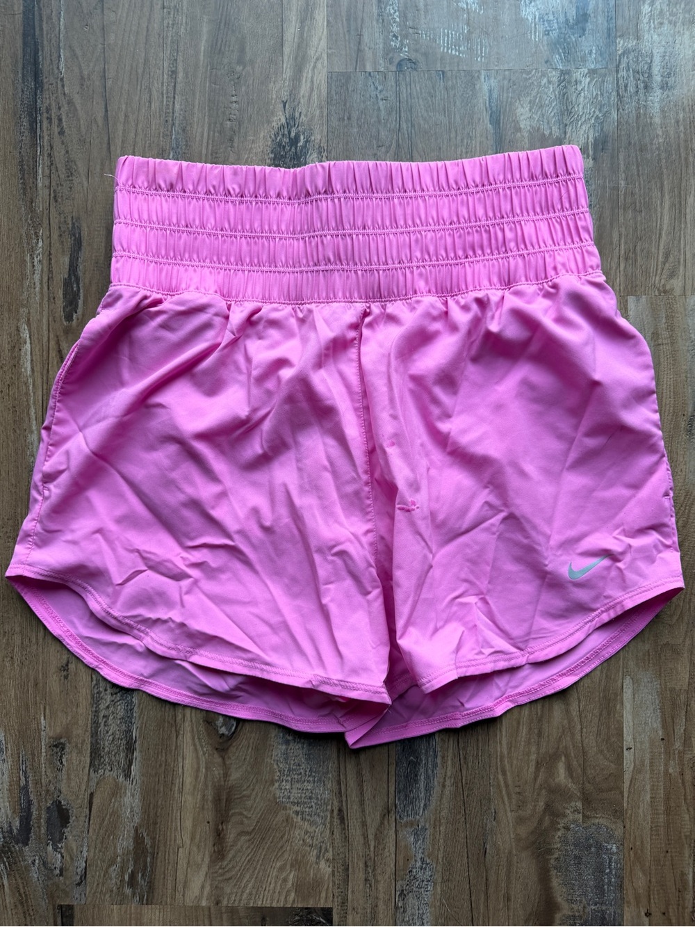 Nike Pink Athletic Shorts with Smocked Waistband M 0159